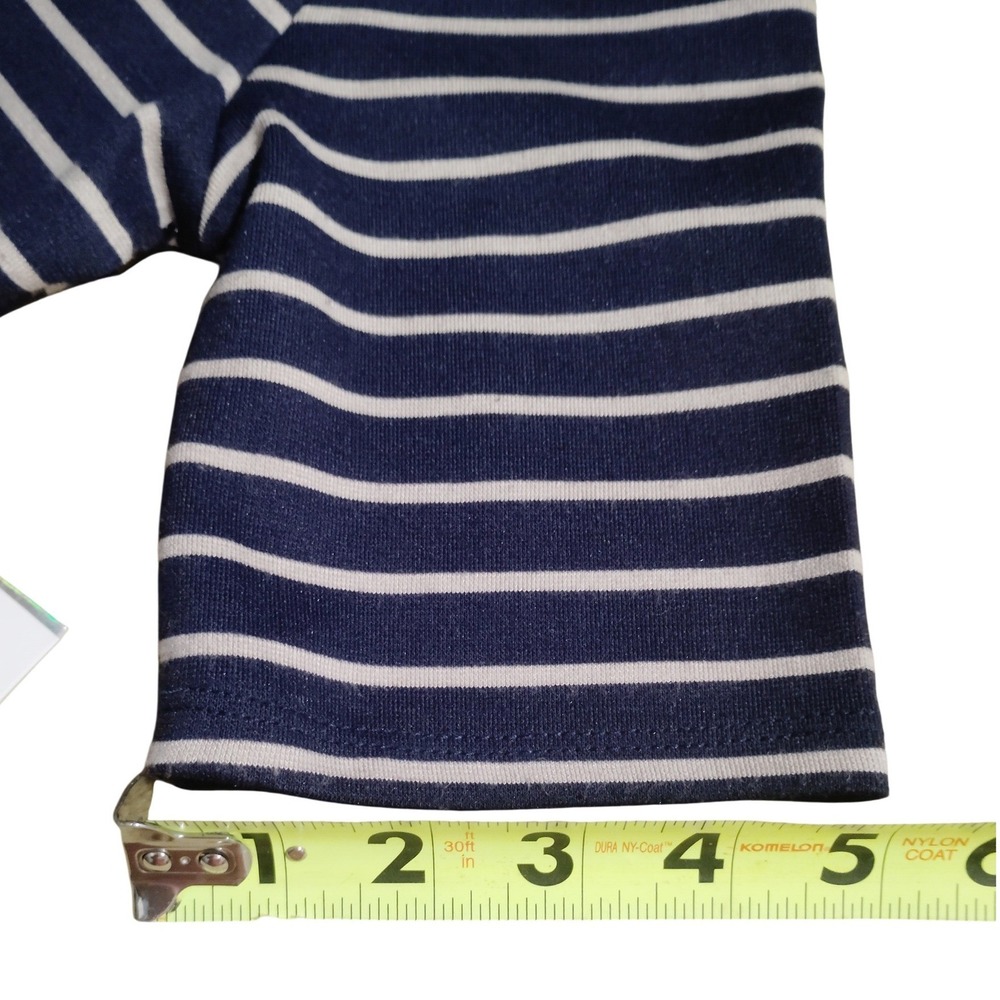 IRIS Navy White Striped Asymmetrical Hem Short Sleeve T-Shirt Dress Size XL - Picture 9 of 10